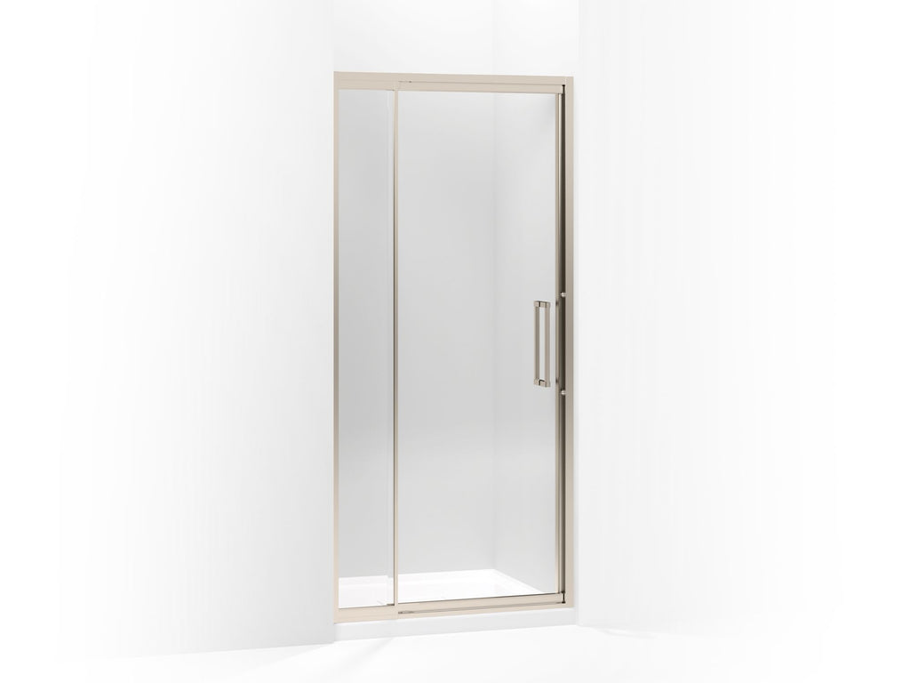 Lattis® Pivot shower door, 76" H x 30 - 33" W, with 3/8" thick Crystal Clear glass