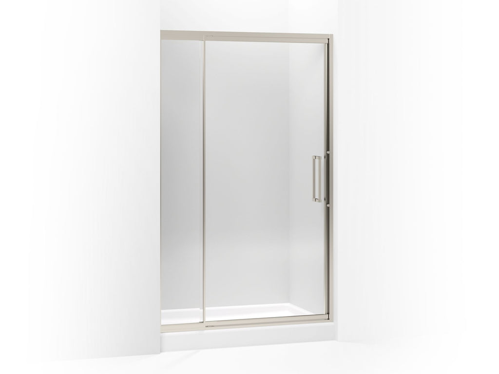 Lattis® Pivot shower door, 76" H x 45 - 48" W, with 3/8" thick Crystal Clear glass