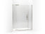 Finial® Pivot shower door, 72-1/4" H x 57-1/4 - 59-3/4" W, with 1/2" thick Crystal Clear glass