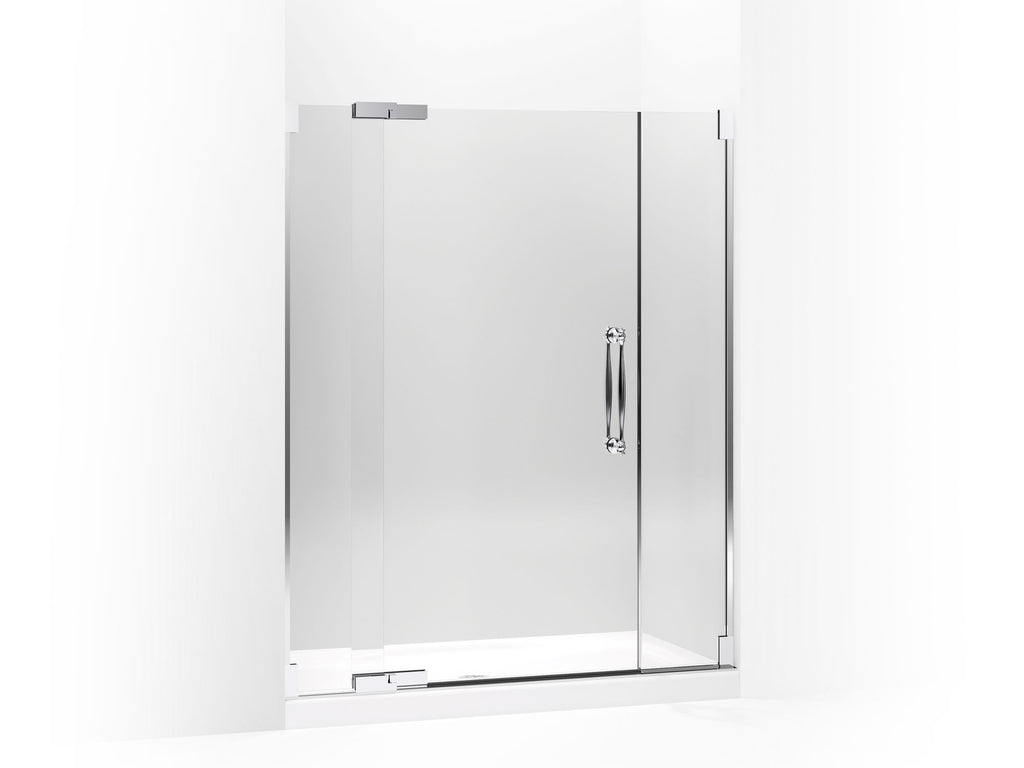 Finial® Pivot shower door, 72-1/4" H x 57-1/4 - 59-3/4" W, with 3/8" thick Crystal Clear glass