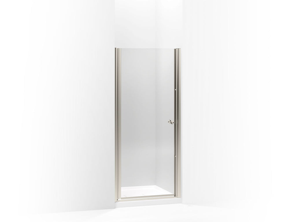 Fluence® Pivot shower door, 65-1/2" H x 30 - 31-1/2" W, with 1/4" thick Crystal Clear glass