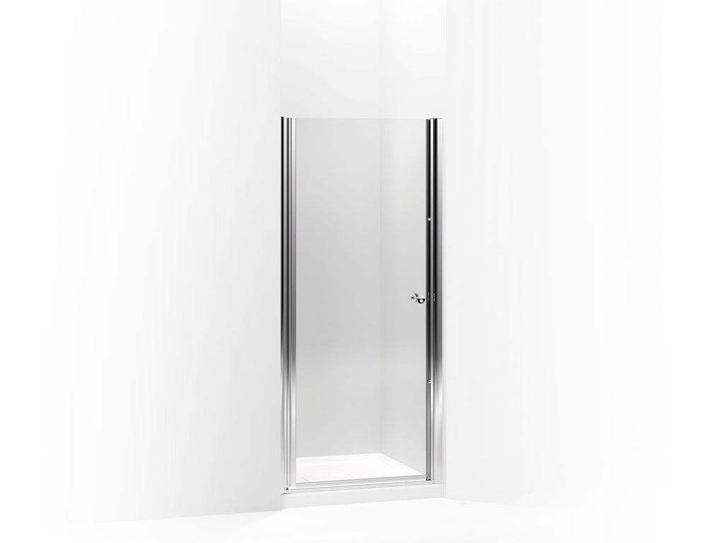 Fluence® Pivot shower door, 65-1/2" H x 31-1/4 - 32-3/4" W, with 1/4" thick Crystal Clear glass