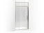 Lattis® Pivot shower door with sliding steam transom, 89-1/2" H x 39 - 42" W, with 3/8" thick Crystal Clear glass