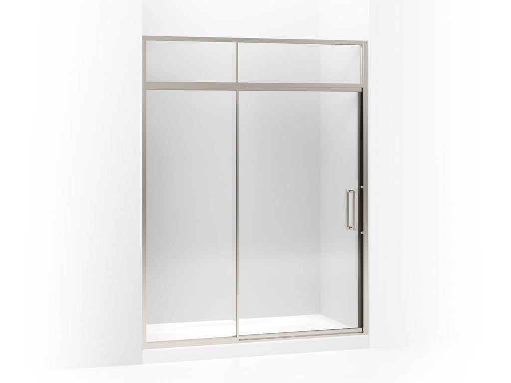 Lattis® Pivot shower door with sliding steam transom, 89-1/2" H x 57 - 60" W, with 3/8" thick Crystal Clear glass