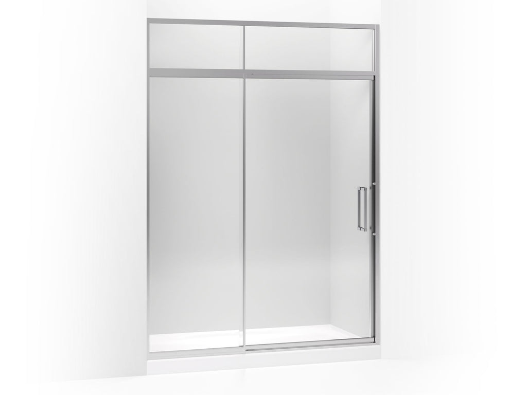 Lattis® Pivot shower door with sliding steam transom, 89-1/2" H x 57 - 60" W, with 3/8" thick Crystal Clear glass