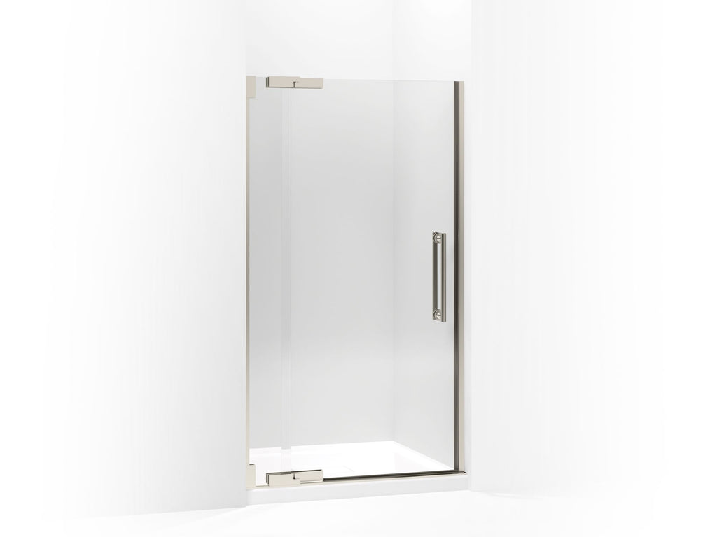 Purist® Pivot shower door, 72-1/4" H x 39-1/4 - 41-3/4" W, with 3/8" thick Crystal Clear glass