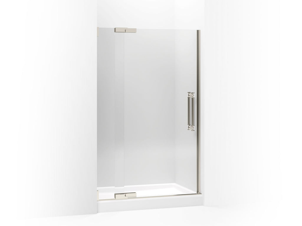 Pinstripe® Pivot shower door, 72-1/4" H x 45-1/4 - 47-3/4" W, with 1/2" thick Crystal Clear glass