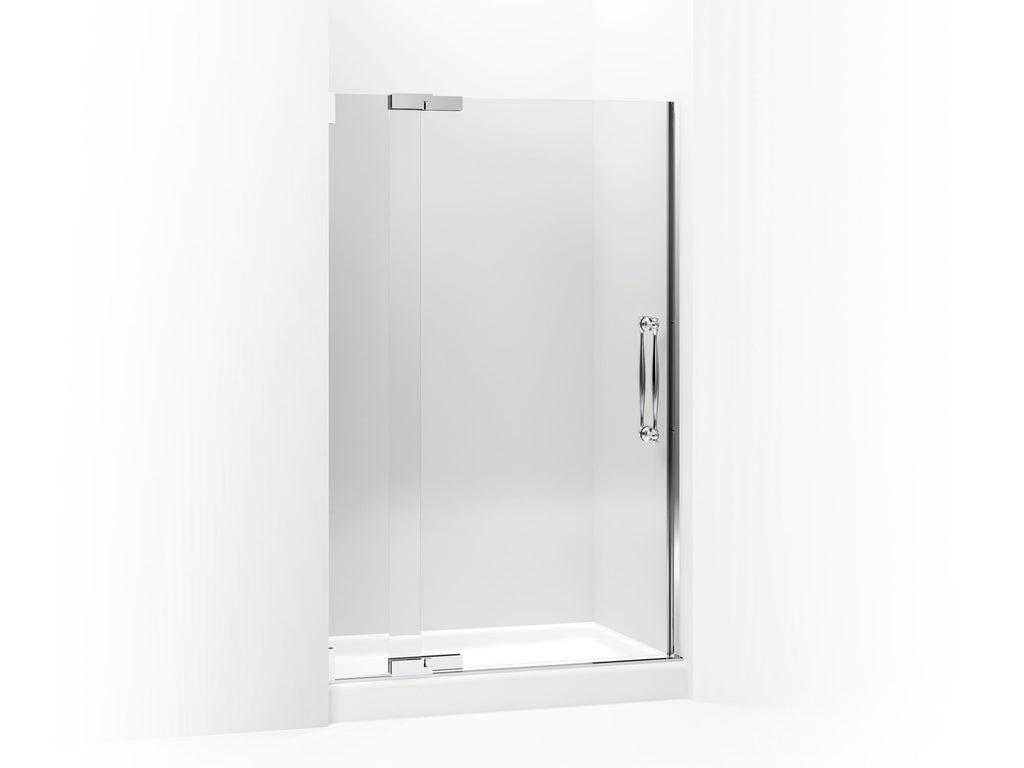 Finial® Pivot shower door, 72-1/4" H x 45-1/4 - 47-3/4" W, with 3/8" thick Crystal Clear glass
