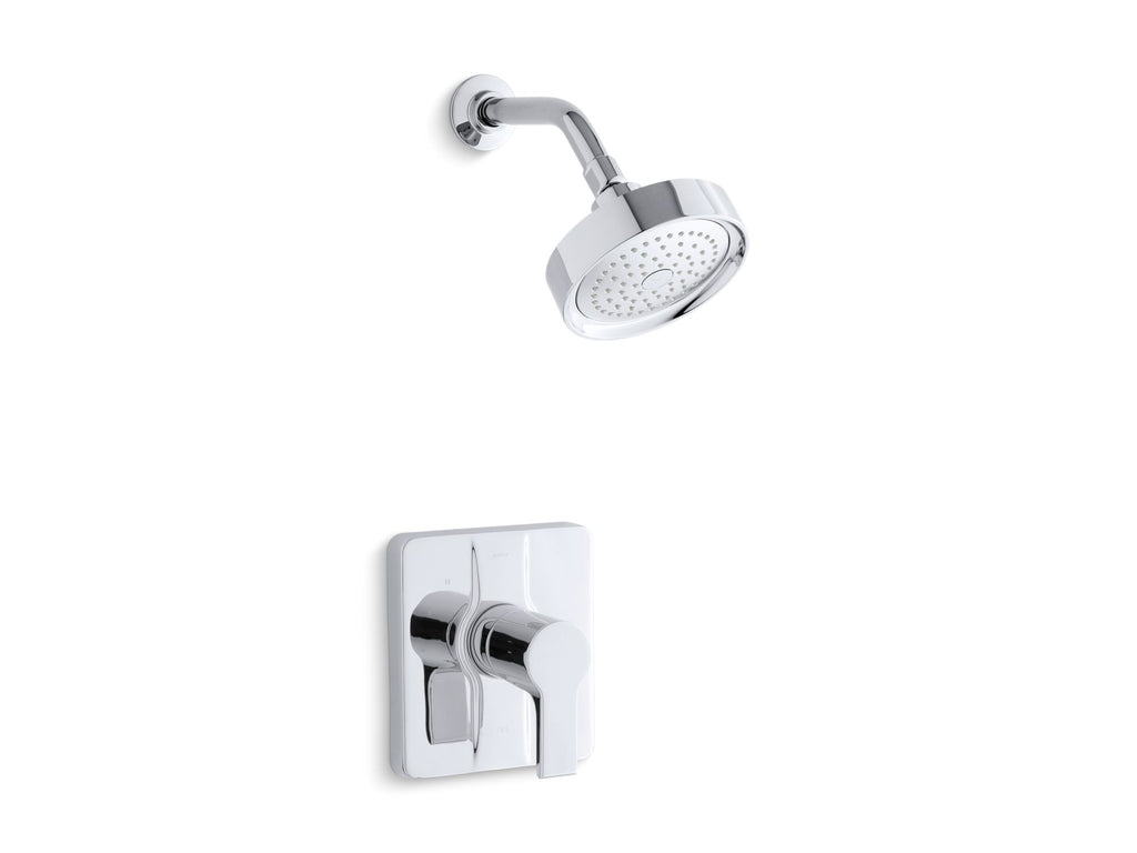 Singulier® Rite-Temp(R) shower valve trim with lever handle and 2.5 gpm showerhead