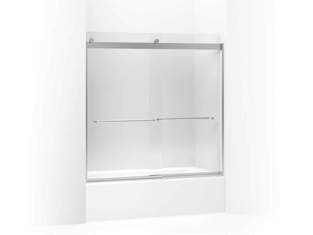 Levity® Sliding Bath Door, 59-3/4" H X 56-5/8 - 59-5/8" W, With 1/4" Thick Crystal Clear Glass
