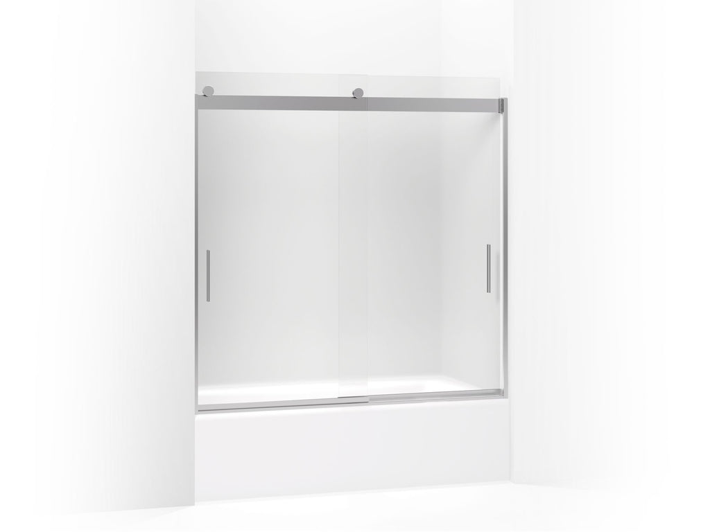 Levity® Sliding bath door, 59-3/4" H x 54 - 57" W, with 1/4" thick Frosted glass