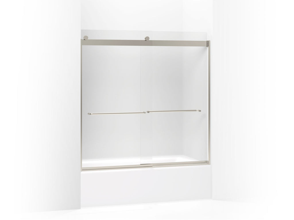 Levity® Sliding Bath Door, 59-3/4" H X 56-5/8 - 59-5/8" W, With 1/4" Thick Frosted Glass