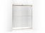 Levity® Sliding Shower Door, 74" H X 56-5/8 - 59-5/8" W, With 1/4" Thick Frosted Glass