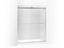 Levity® Sliding Shower Door, 74" H X 56-5/8 - 59-5/8" W, With 1/4" Thick Frosted Glass