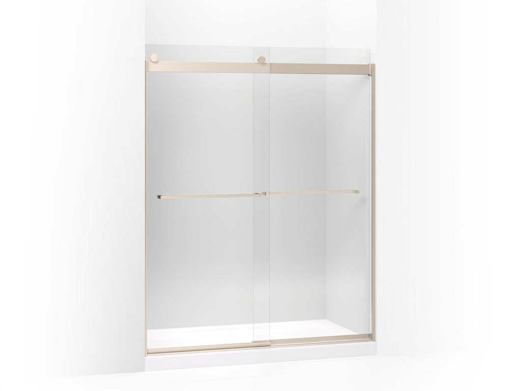 Levity® Sliding Shower Door, 74" H X 56-5/8 - 59-5/8" W, With 3/8" Thick Crystal Clear Glass