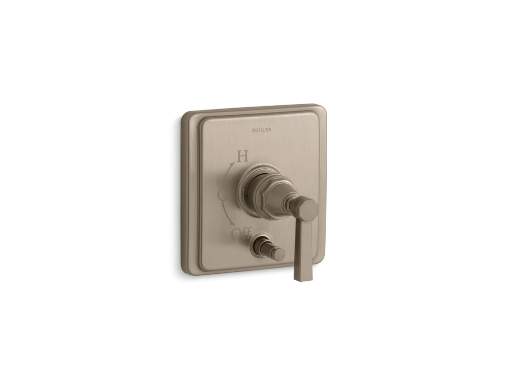 Pinstripe® Rite-Temp® Valve Trim With Push-Button Diverter And Lever Handle