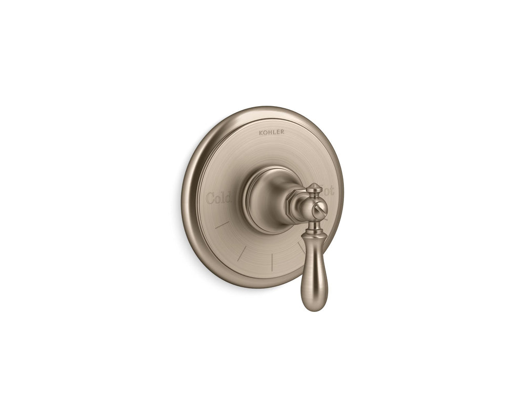Artifacts® Thermostatic valve trim with swing lever handle