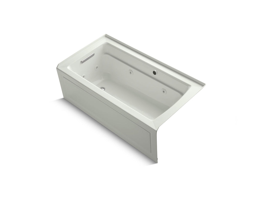 Archer® 60" X 32" Alcove Whirlpool Bath With Bask® Heated Surface, Alcove Left Drain