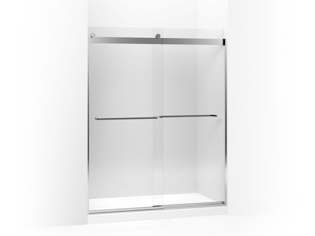 Levity® Sliding Shower Door, 74" H X 56-5/8 - 59-5/8" W, With 3/8" Thick Crystal Clear Glass