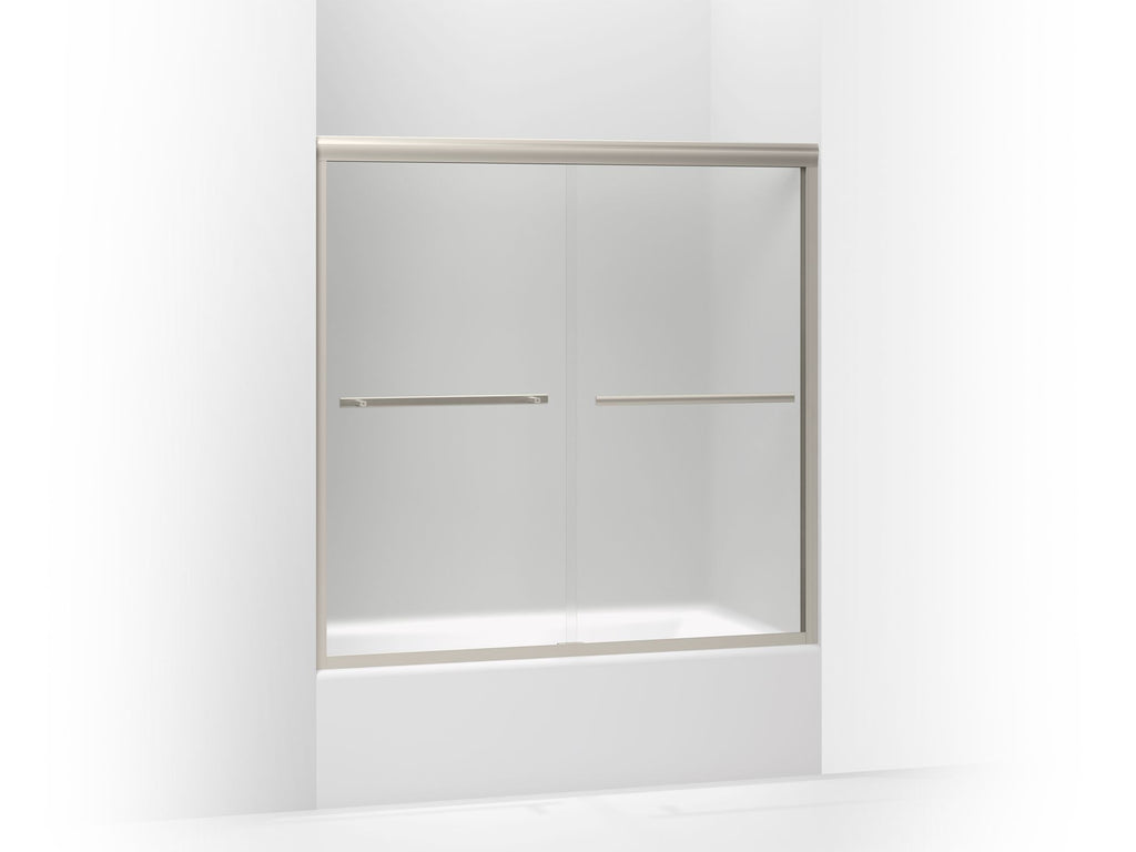 Gradient® Sliding Bath Door, 58-1/16" H X 56-5/8 - 59-5/8" W, With 1/4" Thick Frosted Glass