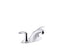Coralais® Two-Handle Centerset Bathroom Sink Faucet With 0.5 Gpm Vandal-Resistant Aerator And Red/Blue Indicator, Less Drain