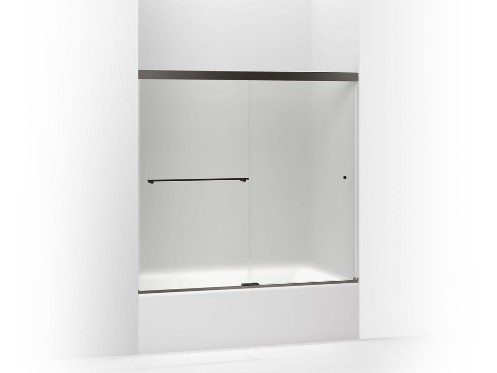 Revel® Sliding Bath Door, 55-1/2" H X 56-5/8 - 59-5/8" W, With 5/16" Thick Frosted Glass