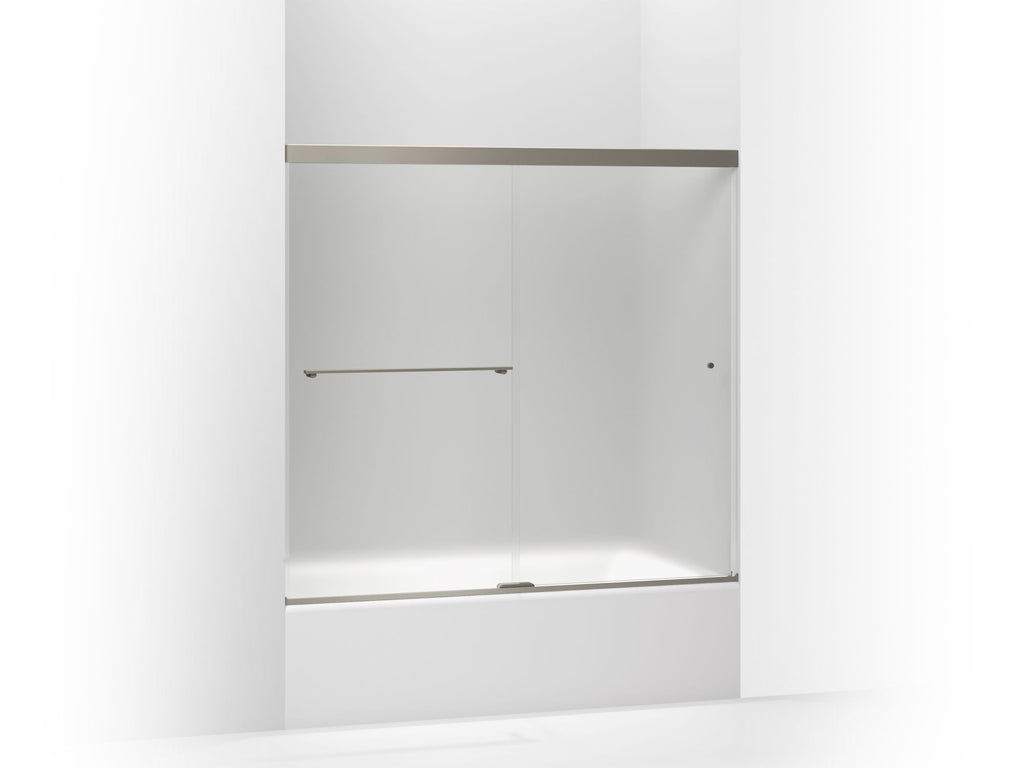 Revel® Sliding Bath Door, 55-1/2" H X 56-5/8 - 59-5/8" W, With 1/4" Thick Frosted Glass