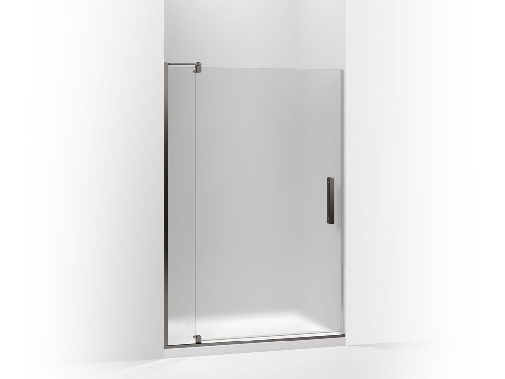 Revel® Pivot shower door, 74" H x 43-1/8 - 48" W, with 5/16" thick Frosted glass