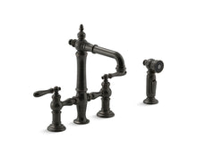 Artifacts® Two-Hole Bridge Bar Sink Faucet With Side Sprayer