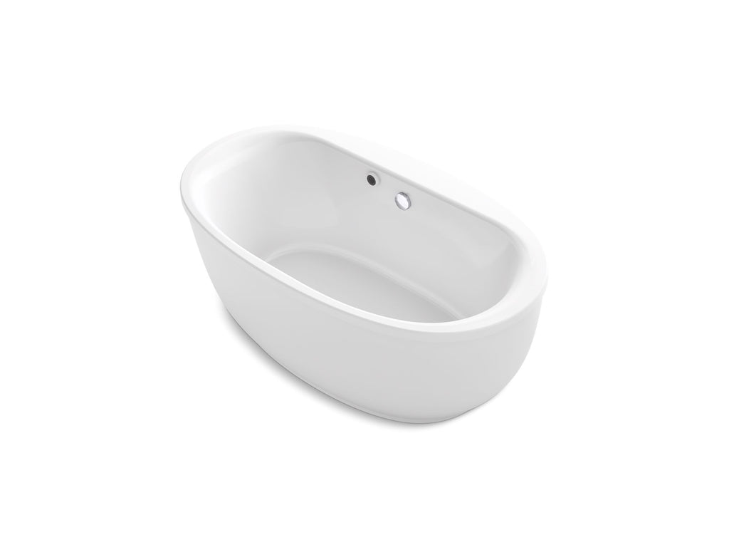 Sunstruck® 65-1/2" X 35-1/2" Oval Freestanding Bath With Bask® Heated Surface And Fluted Shroud