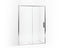 Torsion® Frameless sliding shower door with return panel, 77" H x 57-1/2 - 59-1/16" W, with 5/16" thick Crystal Clear glass