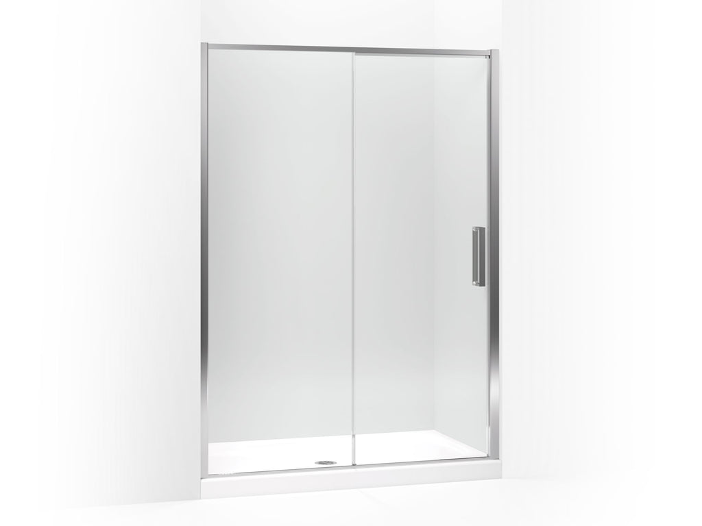 Torsion® Sliding shower door, 77" H x 57-1/2 - 59-1/16" W, with 5/16" thick Crystal Clear glass