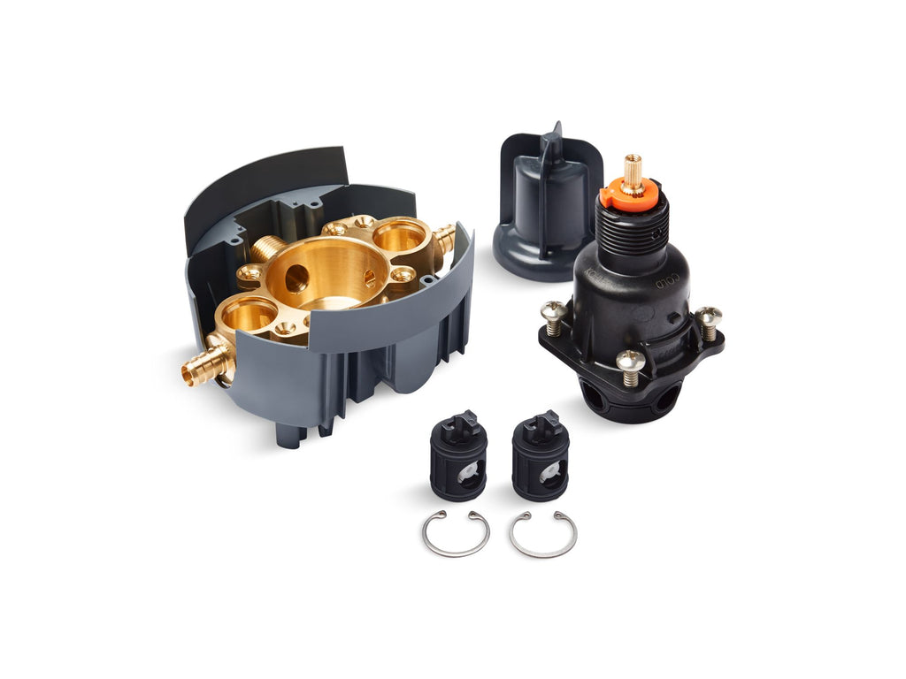 Rite-Temp® Valve Body And Pressure-Balancing Cartridge Kit With Service Stops And Pex Crimp Connections, Project Pack