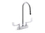 Triton® Bowe® 1.0 Gpm Centerset Bathroom Sink Faucet With Aerated Flow, Gooseneck Spout And Wristblade Handles, Drain Not Included