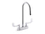 Triton® Bowe® 0.5 Gpm Centerset Bathroom Sink Faucet With Laminar Flow, Gooseneck Spout And Wristblade Handles, Drain Not Included