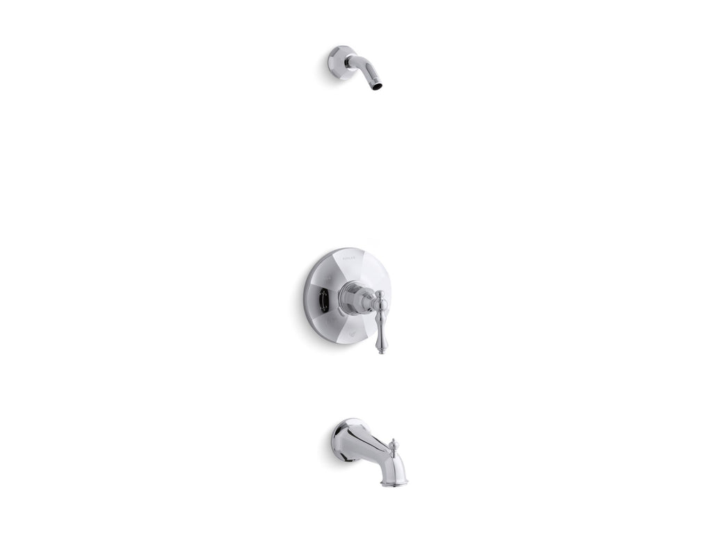 Kelston® Rite-Temp(R) bath and shower valve trim with lever handle and spout, less showerhead
