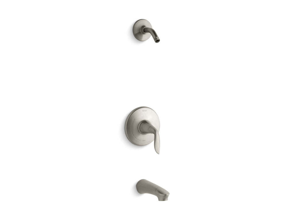 Refinia® Rite-Temp® bath and shower valve trim with lever handle and spout, less showerhead