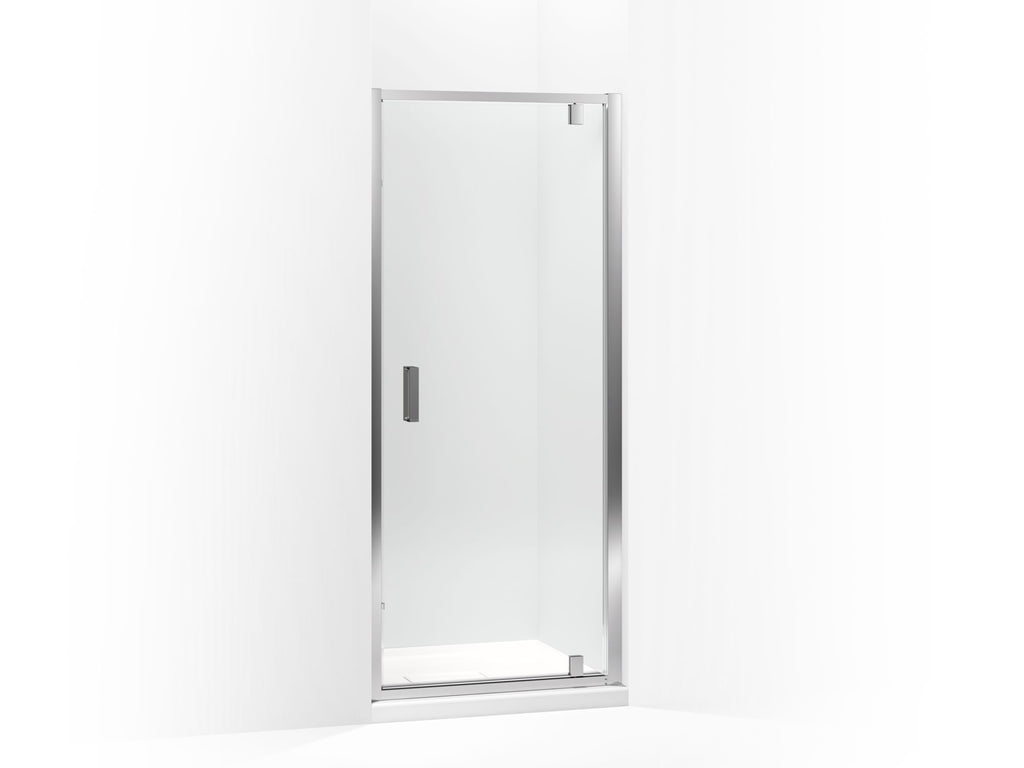 Aerie® Pivot shower door, 75" H x 33-7/16 - 35-13/16" W, with 5/16" thick Crystal Clear glass