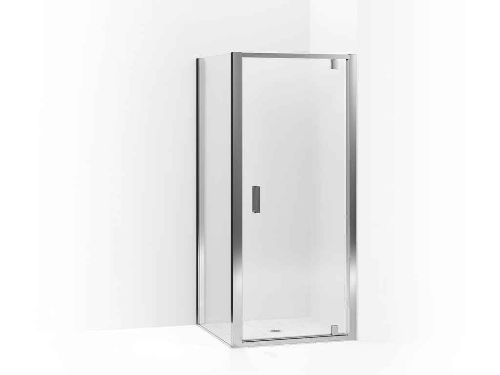 Aerie® Pivot shower door with return panel, 75" H x 33-7/16 - 35-13/16" W, with 5/16" thick Crystal Clear glass