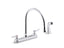Triton® Bowe® 1.5 Gpm Kitchen Sink Faucet With 9-5/16" Gooseneck Spout, Matching Finish Sidespray, Aerated Flow And Lever Handles