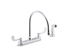 Triton® Bowe® 1.8 Gpm Kitchen Sink Faucet With 9-5/16" Gooseneck Spout, Matching Finish Sidespray, Aerated Flow And Wristblade Handles