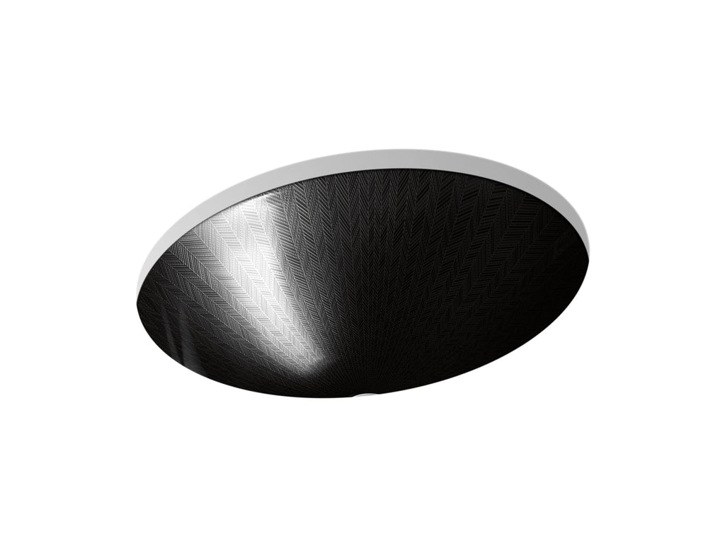 Sartorial™ Herringbone Caxton® 19-1/4" Oval Undermount Bathroom Sink, No Overflow
