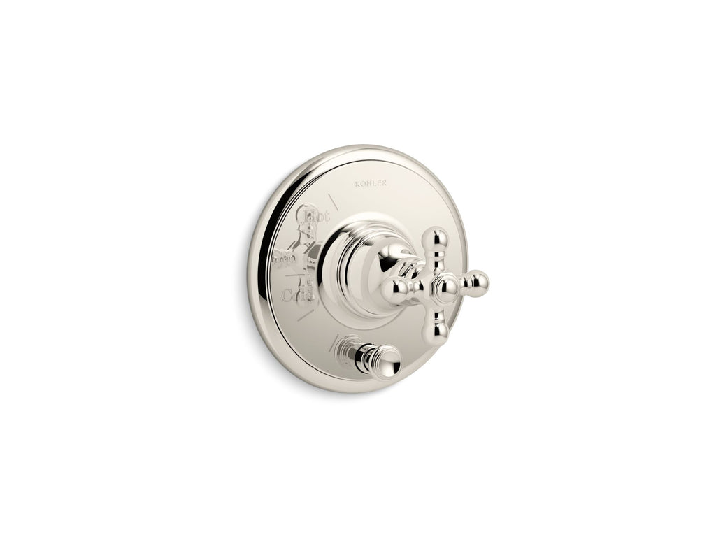 Artifacts® Rite-Temp® Valve Trim With Push-Button Diverter And Cross Handle