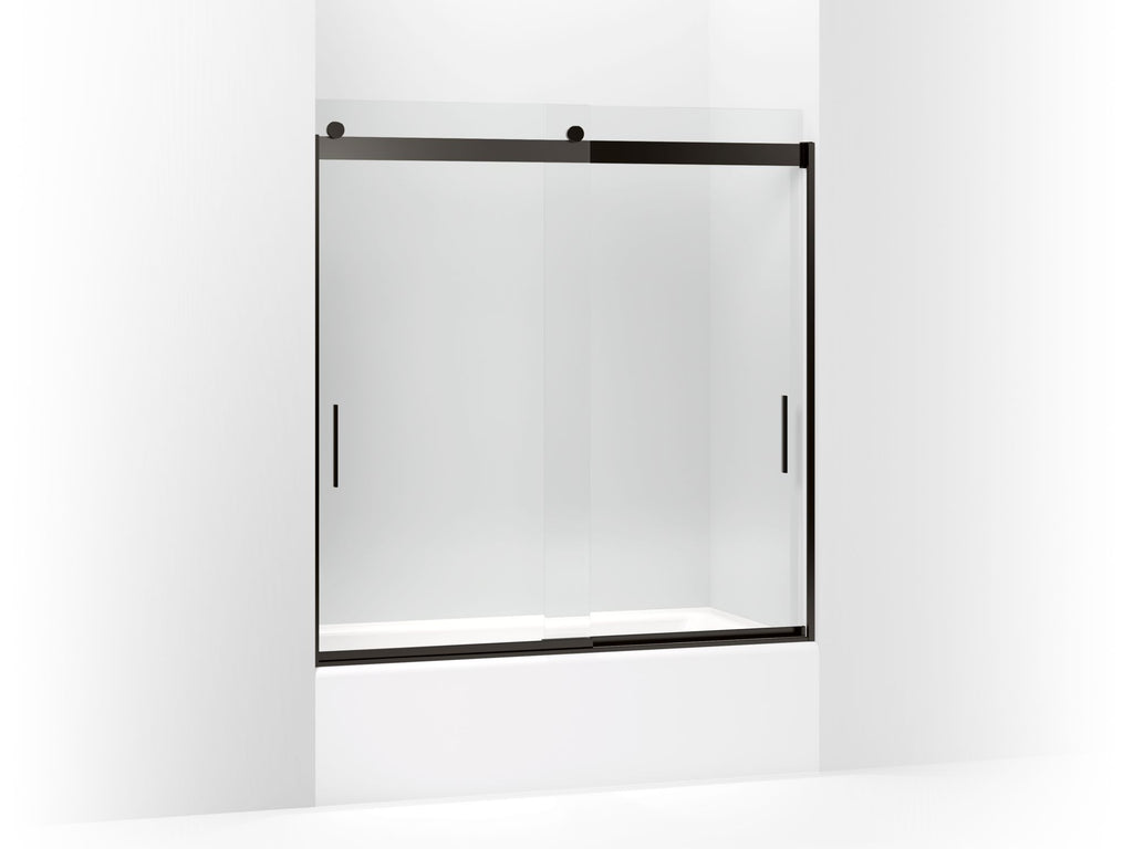 Levity® Sliding Bath Door, 62" H X 56-5/8 - 59-5/8" W, With 5/16" Thick Crystal Clear Glass