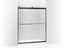 Levity® Sliding Shower Door, 74" H X 56-5/8 - 59-5/8" W, With 1/4" Thick Frosted Glass