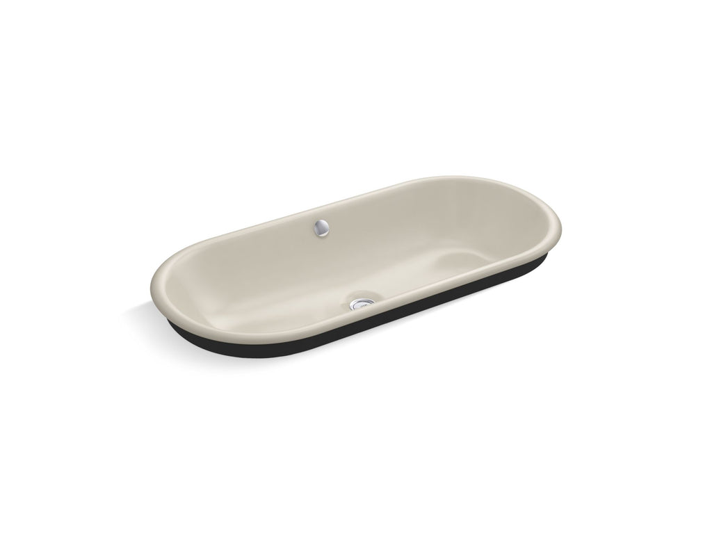 Iron Plains® 33" Oval Drop-In/Undermount/Vessel Bathroom Sink With Iron Black Painted Underside