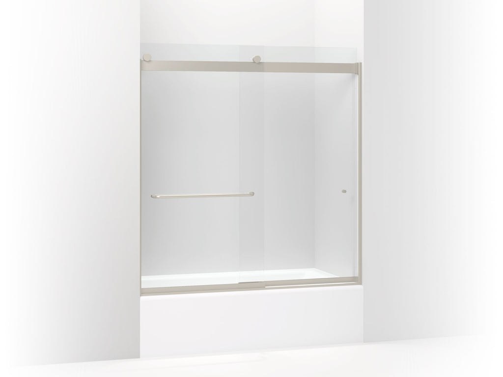 Levity® Sliding Bath Door, 62" H X 56-5/8 - 59-5/8" W, With 5/16" Thick Crystal Clear Glass