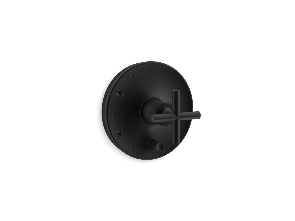 Purist® Rite-Temp® Valve Trim With Push-Button Diverter And Cross Handle