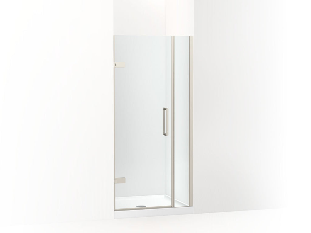 Composed® Frameless Pivot Shower Door, 71-9/16" H X 33-5/8 - 34-3/8" W, With 3/8" Thick Crystal Clear Glass
