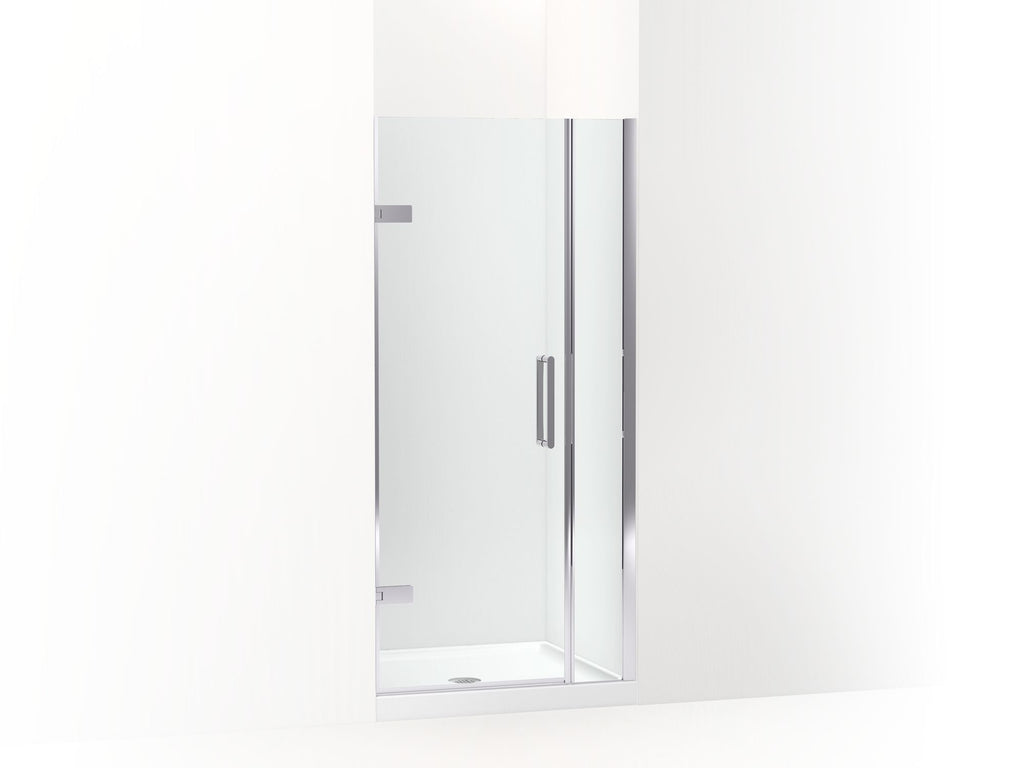 Composed® Frameless Pivot Shower Door, 71-9/16" H X 33-5/8 - 34-3/8" W, With 3/8" Thick Crystal Clear Glass